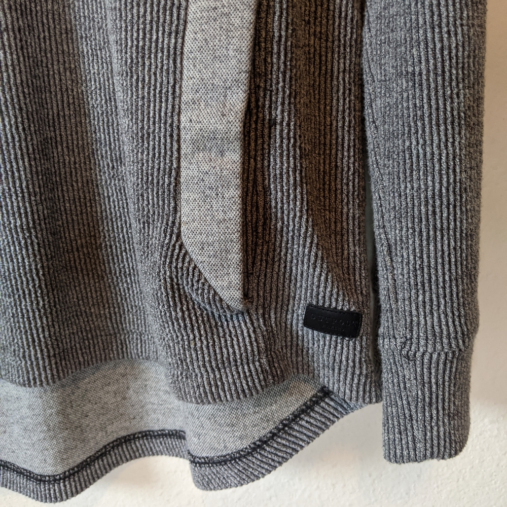 Outpost Gray Ribbed Drawstring Hoodie - Picture 3 of 5